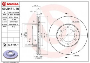 Диск тормозной Brembo Painted Disc 09.B461.11 09.B461.11 BREMBO