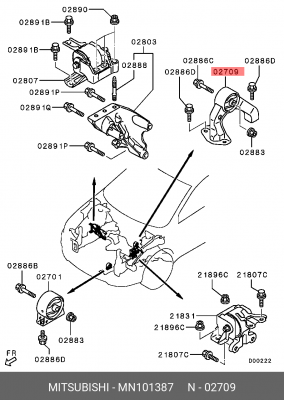 ОПОРА ДВИГАТЕЛЯ ЗАДНЯЯ MN101387 MN101387 MITSUBISHI