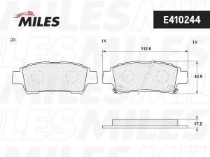 Колодки тормозные задние (без датчика) (Смесь Low-Metallic) (TOYOTA AVENSIS VERS E410244 MILES