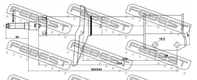Амортизатор передний NISSAN ALMERA (G15RA) 02661286F 02661286F FEBEST