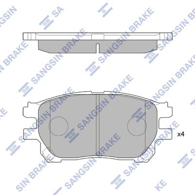 Колодки передние TOYOTA PREVIA (MCR3) 00-06 SP4161 SP4161 SANGSIN