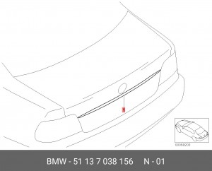 Декоративная планка !хром \BMW 5' E39 51 13 7 038 156 BMW