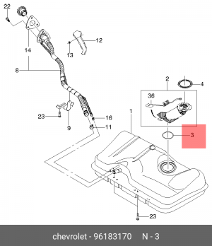 CHEVROLET/DAEWOO ТОПЛИВНОГО НАСОСА 96183170 GENERAL MOTORS