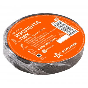 изолента пвх, черная, 15 ммx20 м!\ AIT-P-08 AIRLINE