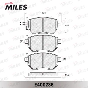 Колодки тормозные передние (без датчика) (Смесь Low-Metallic) (INFINITI FX35/45  E400236 MILES