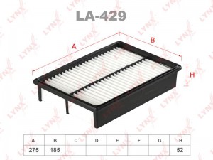 Фильтр воздушный MAZDA 3,5 (03-) (1.8/2.0) LYNX LA-429 LYNXAUTO