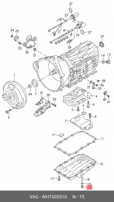 Пробка сливная AUDI Q7 картера масляного АКПП OE WHT 005 510 VAG