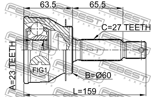 ШРУС внешний HYUNDAI SONATA 99-01, MITSUBISHI RVR 91-97 1210-006 1210-006 FEBEST