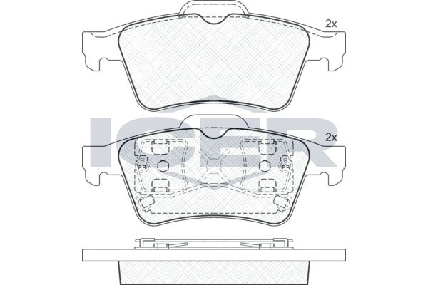 181433 колодки дисковые задние !\ Opel Vectra C, Nissan Primera, Renault Laguna  181433 ICER