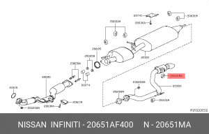 Подвес глушителя 20651-AF400 20651-AF400 NISSAN