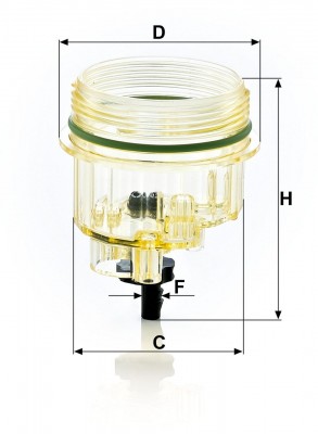 Стакан топливного фильтра для сепараторов PRELINE DAF; MAN; KMZ с двиг. Евро 1,2 BL 1 MANN FILTER