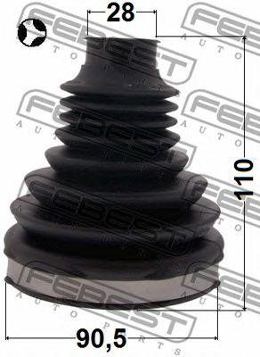 Пыльник ШРУСа внутренний 90,5х110х28 FORD RANGER TKE 2011- 2115-TKE4WDT 2115-TKE4WDT FEBEST