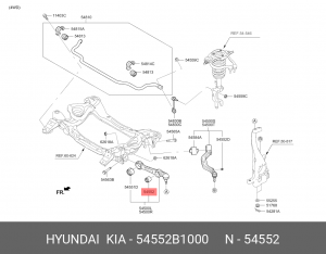 Сайлентблок HYUNDAI Genesis (14-) рычага переднего нижнего №2 OE 54552B1000 HYUNDAI KIA