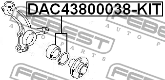 Подшипник ступицы передний VW SHARAN (7M8/7M9/7M6) 1995-2010 DAC43800038-KIT DAC43800038-KIT FEBEST