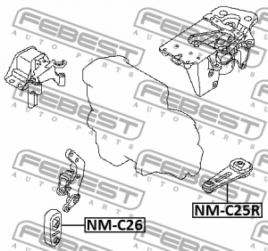 ПОДУШКА ДВИГАТЕЛЯ ЗАДНЯЯ NM-C25R NM-C25R FEBEST