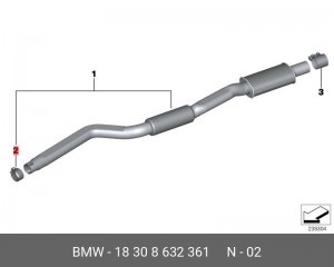 хомут глушителя!\ BMW F10/F11 09> 18 30 8 632 361 BMW
