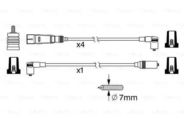Провод высоковольтный VW Golf,Jetta,Passat (HZ,MH,2G,PG,2E) комплект BOSCH 0 986 356 342 BOSCH