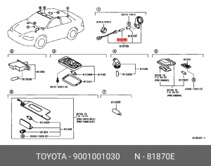 Лампа накаливания 90010-01030 90010-01030 TOYOTA