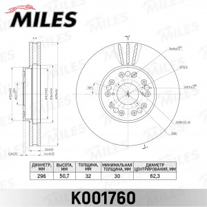 Диск тормозной передний LEXUS GS300/GS400 97/IS200/IS300 9903 (TRW DF4182S) K001 K001760 MILES