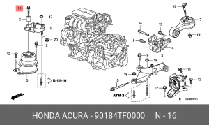 90184TF0000 БОЛТ 90184TF0000 HONDA