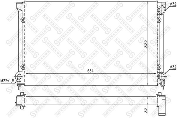 радиатор системы охлаждения!\ VW Passat 1.8/2.0/1.6TD/1.9D 88> 10-25001-SX STELLOX