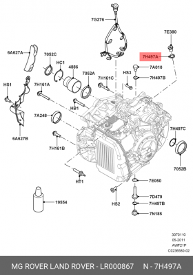 Кольцо уплотнительное пробки АКПП LR000867 LR000867 LAND ROVER
