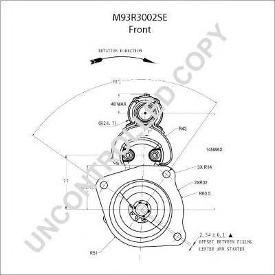 M93R - стартер с редуктором M93R3002SE (4929600/4948058/3604677RX) 12-z EQB-180 M93R3002SE PRESTOLITE ELECTRIC