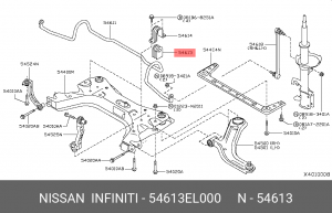 втулка стабилизатора переднего!\ Nissan Tiida C11 05-12 54613-EL000 NISSAN