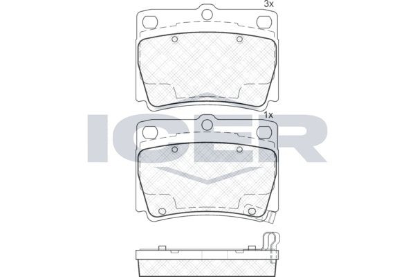 181719 колодки дисковые задние !\ Mitsubishi Montero Sport 3.0i/2.5TD 98> 181719 ICER