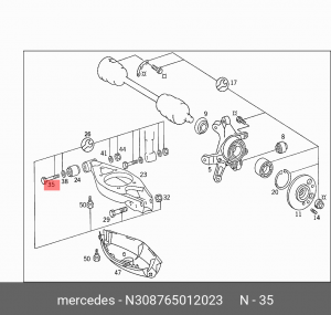 Болт MERCEDES OE N 308765 012023 MERCEDES BENZ