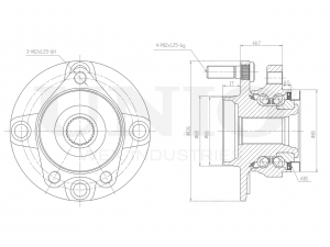 Ступица передняя (с ABS) HUB-20021 UNIO