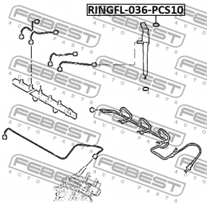 Кольцо уплотнительное FORD Transit (06-) форсунки топливной FEBEST RINGFL-036-PCS10 FEBEST