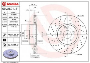 Диск тормозной перфорированный 09.A621.31 09.A621.31 BREMBO