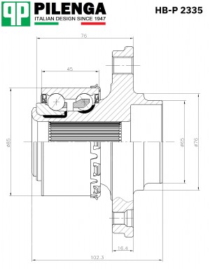 Ступица задняя   +ABS VAG VW T5 HB-P2335 HBP2335 PILENGA
