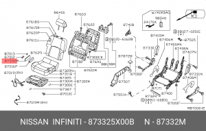 НАКЛАДКА СИДЕНИЯ ПРАВ. R51D40 (ЧЕРН.) - 873325X00B 87332-5X00B NISSAN
