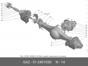 Шайба стопорная гайки подшипника ступицы заднего колеса ГАЗ-53,3307 51-2401050 GAZ GAZ