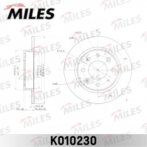 Диск тормозной задний D261мм. KIA CARENS 00-/CLARUS 96- (TRW DF4083) K010230 K010230 MILES