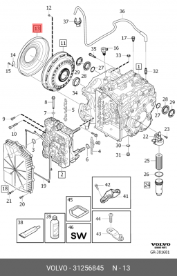 УПЛОТНЕНИЕ СЦЕПЛЕНИЯSEALING COVER 31256845 31256845 VOLVO