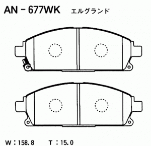 Колодки тормозные дисковые передние ПОДХОДЯТ ДЛЯ Nissan X-Trail T20/T30 00-13 AN AN677WK AKEBONO