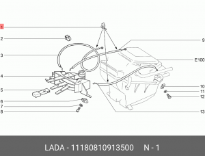 Скоба ВАЗ-1118 тяги отопителя АвтоВАЗ 11180810913500 LADA VAZ