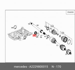 Подшипник шариковый полуоси моста MERCEDES-BENZ A222 980 00 15 A 222 980 00 15 MERCEDES BENZ