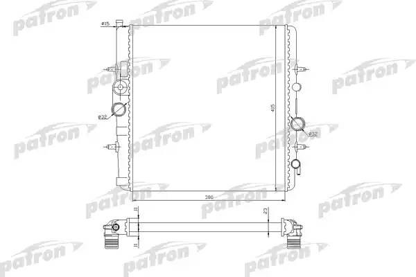 Радиатор PEUGEOT Partner (08-),307 (02-) охлаждения PATRON PRS3506 PATRON