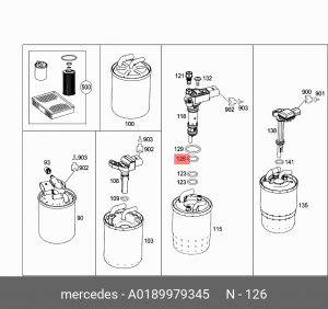кольцо уплотнительное топливной системы!\MB W166 A  0189979345 MERCEDES BENZ