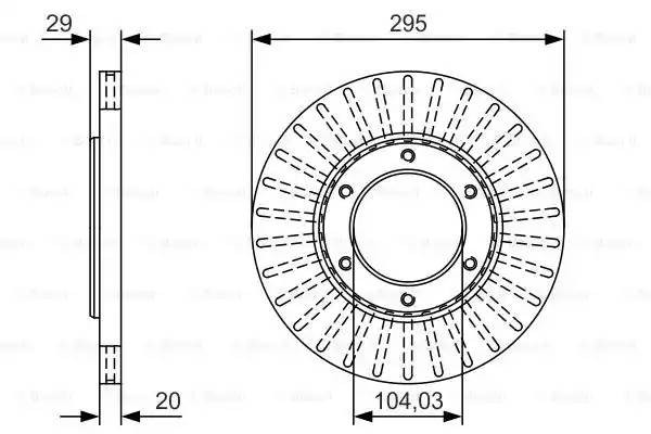 Диск тормозной NISSAN Patrol (84-) передний (1шт.) BOSCH 0 986 479 U33 BOSCH