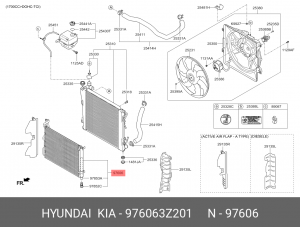 Радиатор кондиционера HYUNDAI i40 (11-) OE 976063Z201 HYUNDAI KIA