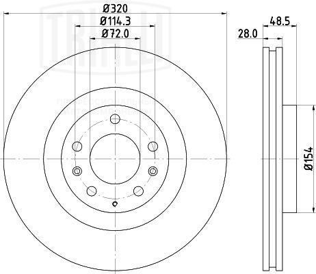 Диск торм. Mazda CX-7 (07-)/CX-9 (07-) перед. d=320 (DF 250115)  2шт DF 250115 TRIALLI