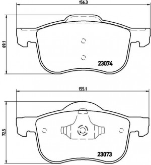 Колодки тормозные VOLVO S60,S80,V70,XC70 (97-07) передние (4шт.) BREMBO P86016 BREMBO