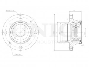 Ступица задняя (с ABS) HUB-20277 UNIO