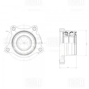 Ступица Toyota Land Cruiser 200 (07-) (задн. прав. с подшип.) (MR 1907) MR 1907 TRIALLI