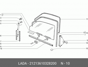 Уплотнитель стекла ВАЗ-21213 двери наружный нижний правый в сборе АвтоВАЗ 21213-6103282-00 LADA VAZ